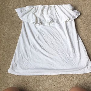 Lilly Pulitzer white tube top with flounce detail